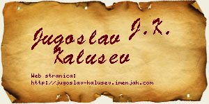 Jugoslav Kalušev vizit kartica